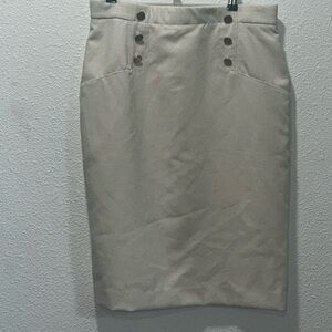 BOGO free

Ann Taylor Factory Cream Button-Detail Pencil Skirt